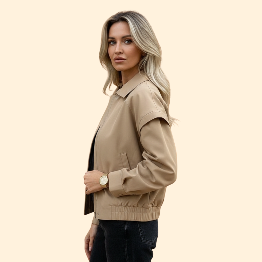 Women’s Modern Lapel Bomber Jacket