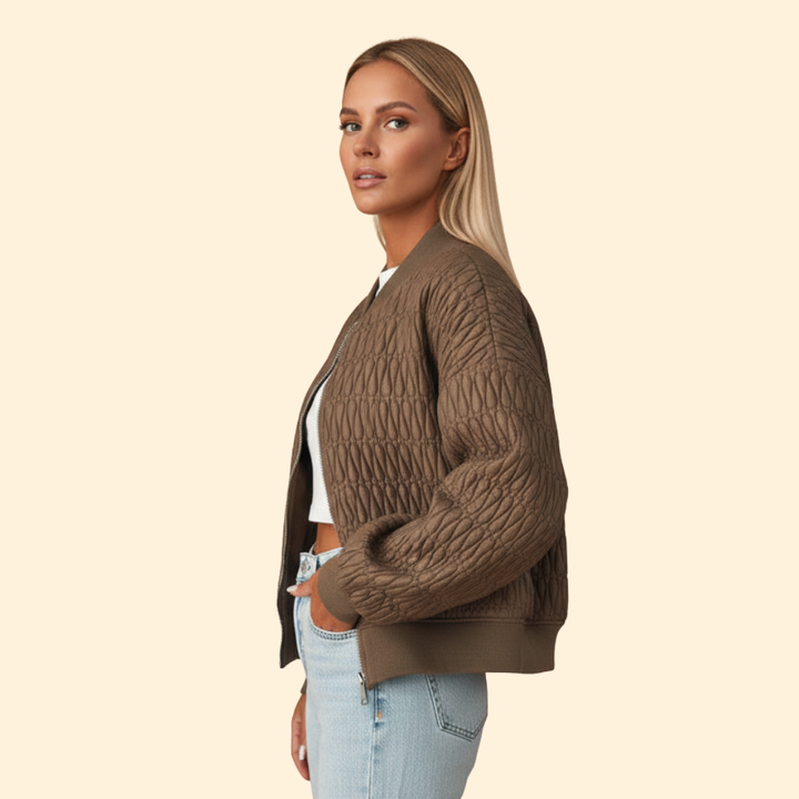 Women’s Modern Quilted Bomber Jacket