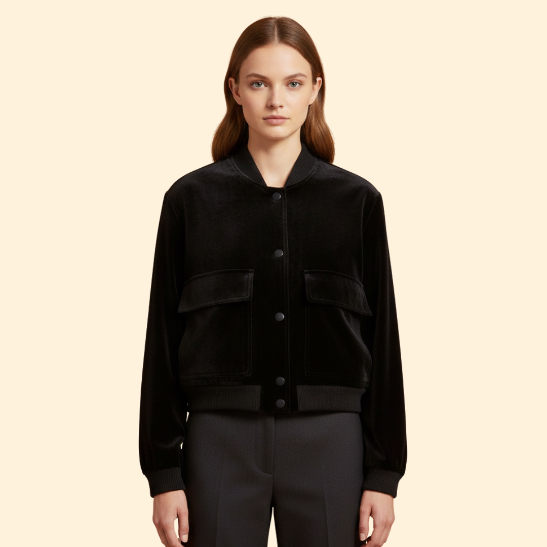 Women’s Modern Velvet Bomber Jacket