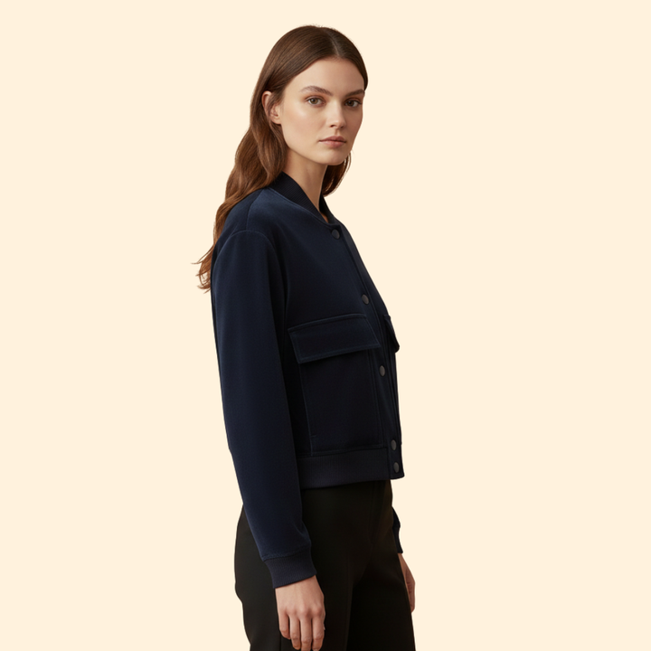 Women’s Modern Velvet Bomber Jacket