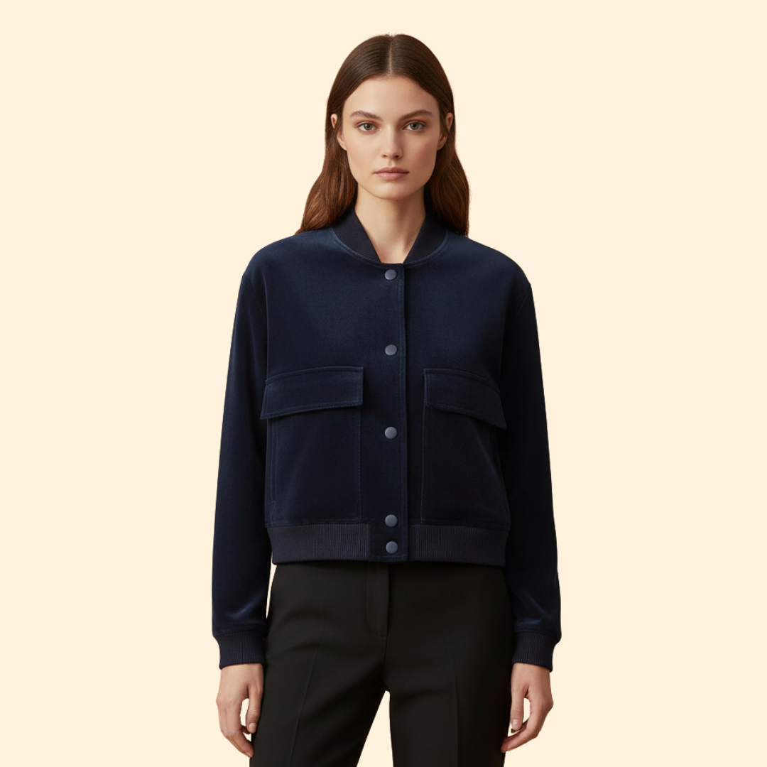 Women’s Modern Velvet Bomber Jacket