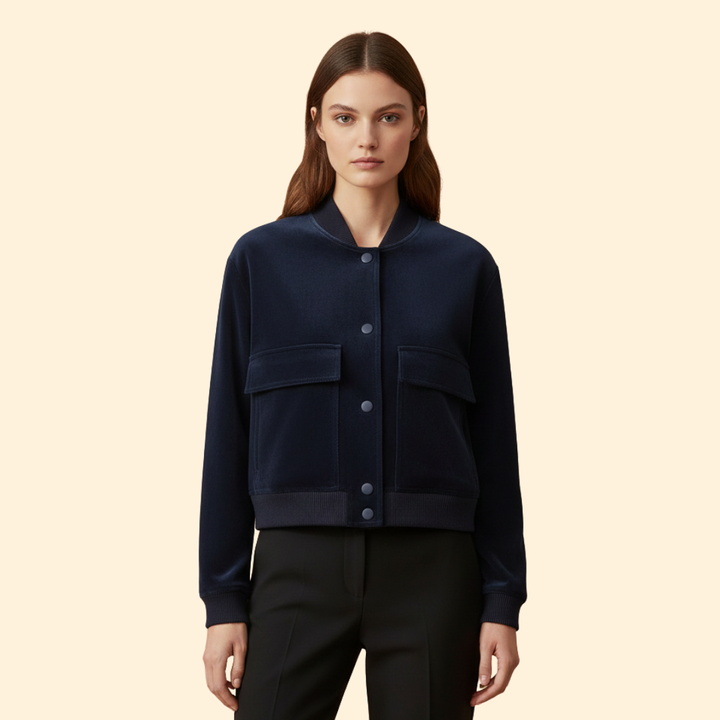 Women’s Modern Velvet Bomber Jacket