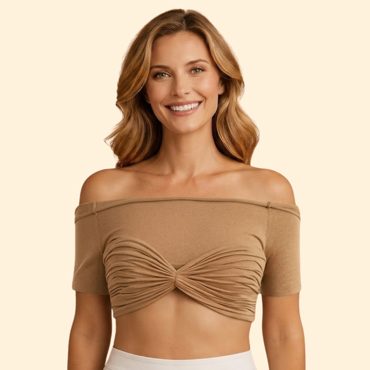 Women's Off-Shoulder Twist Crop Top