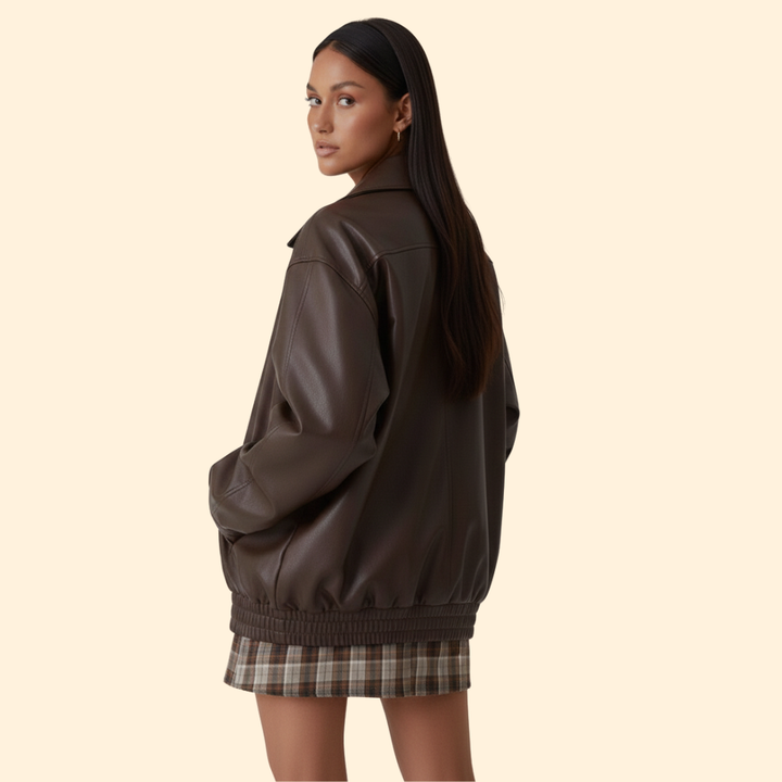 Women's Oversized Leather Jacket