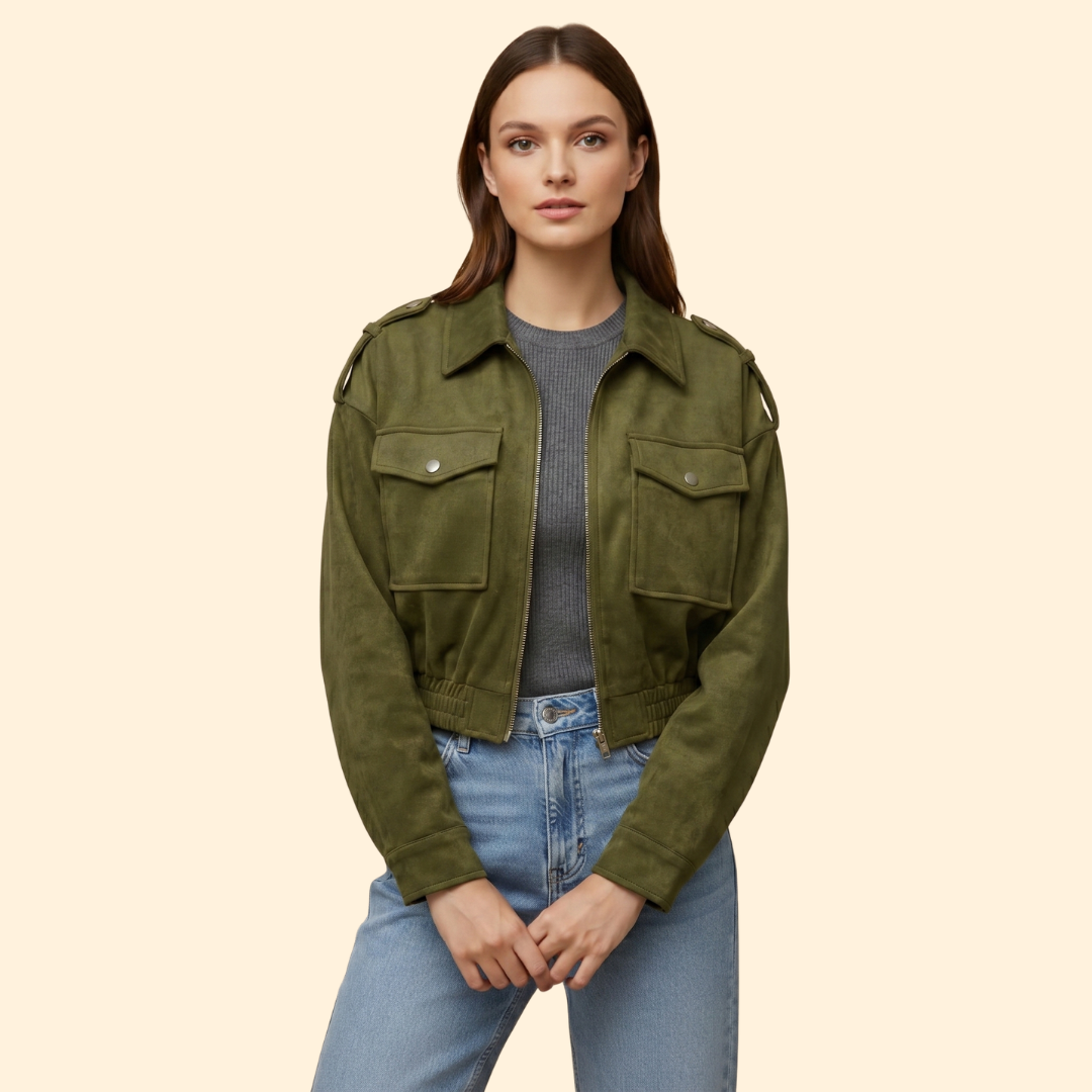Women’s Patch Pocket Bomber Jacket