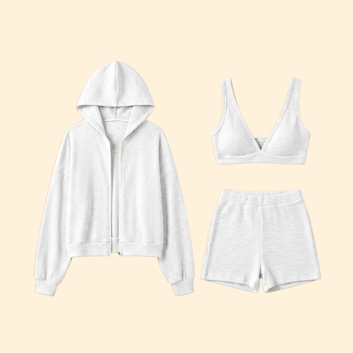 Women's Ribbed Three Piece Set