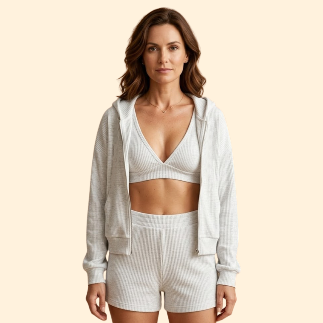 Women's Ribbed Three Piece Set