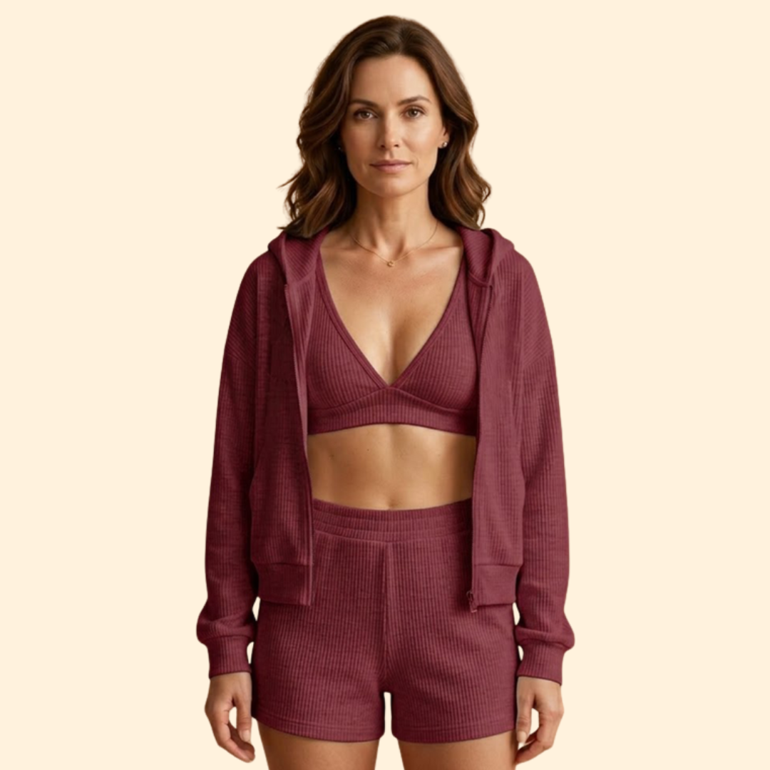 Women's Ribbed Three Piece Set
