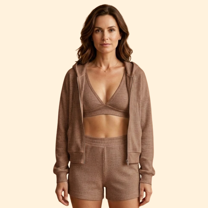 Women's Ribbed Three Piece Set