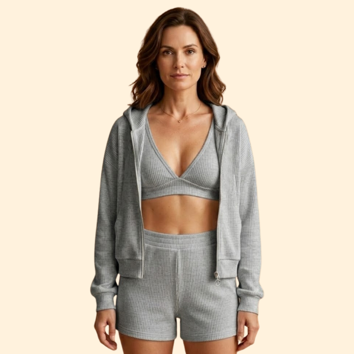 Women's Ribbed Three Piece Set