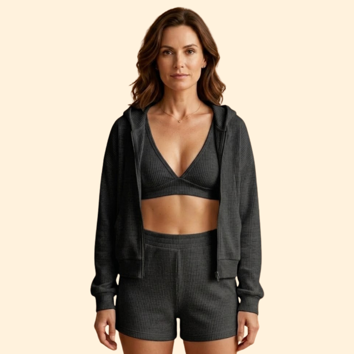 Women's Ribbed Three Piece Set