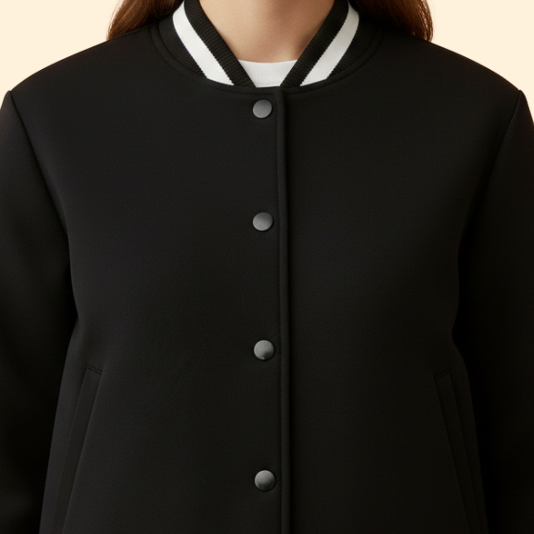 Women's Snap Button Bomber Jacket