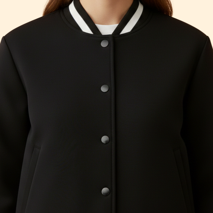 Women's Snap Button Bomber Jacket