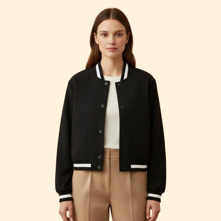 Women's Snap Button Bomber Jacket