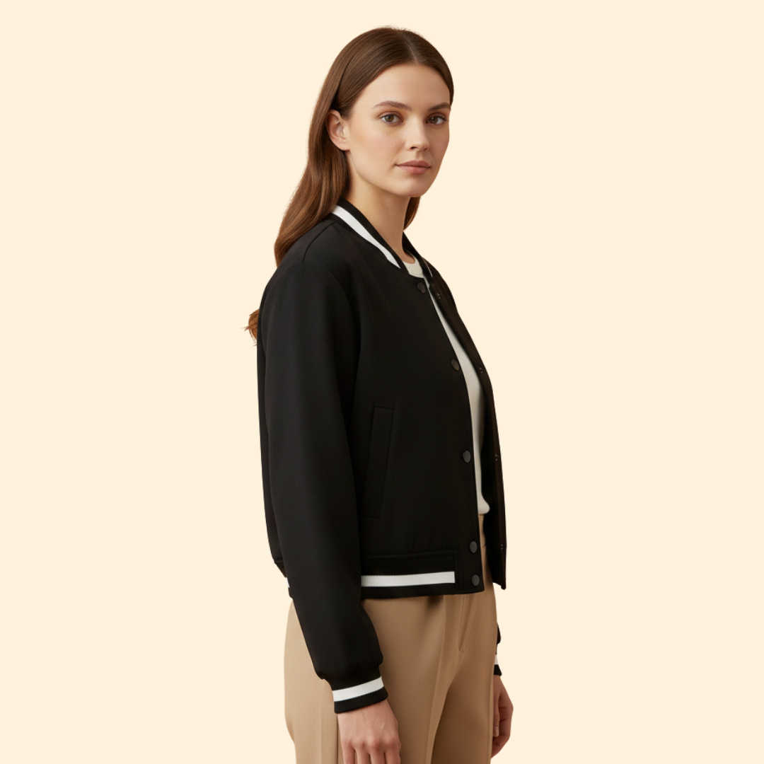 Women's Snap Button Bomber Jacket