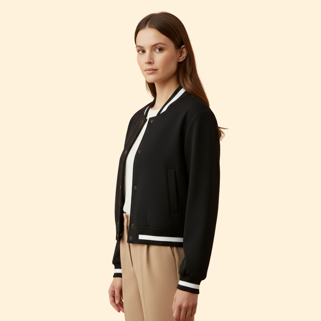 Women's Snap Button Bomber Jacket