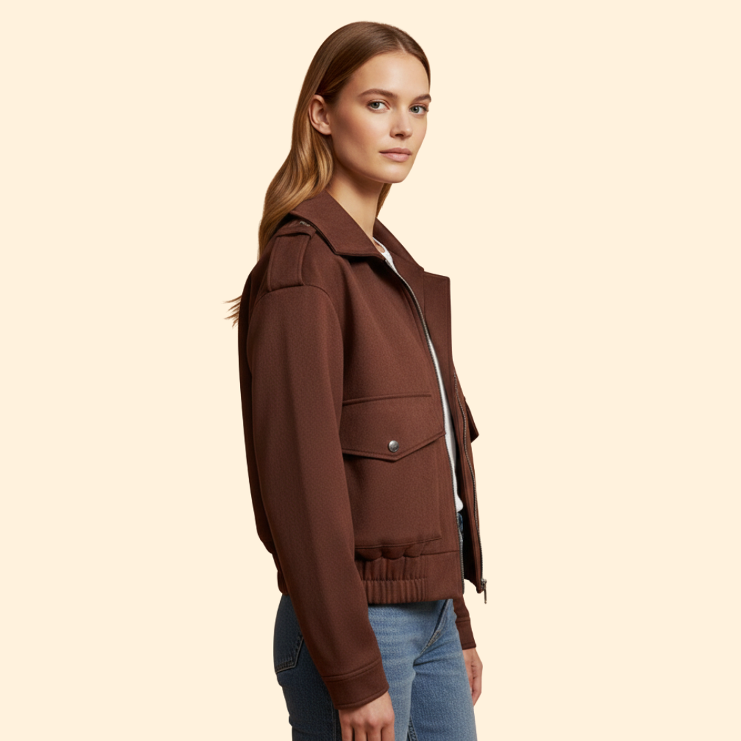 Women's Suede Bomber Jacket