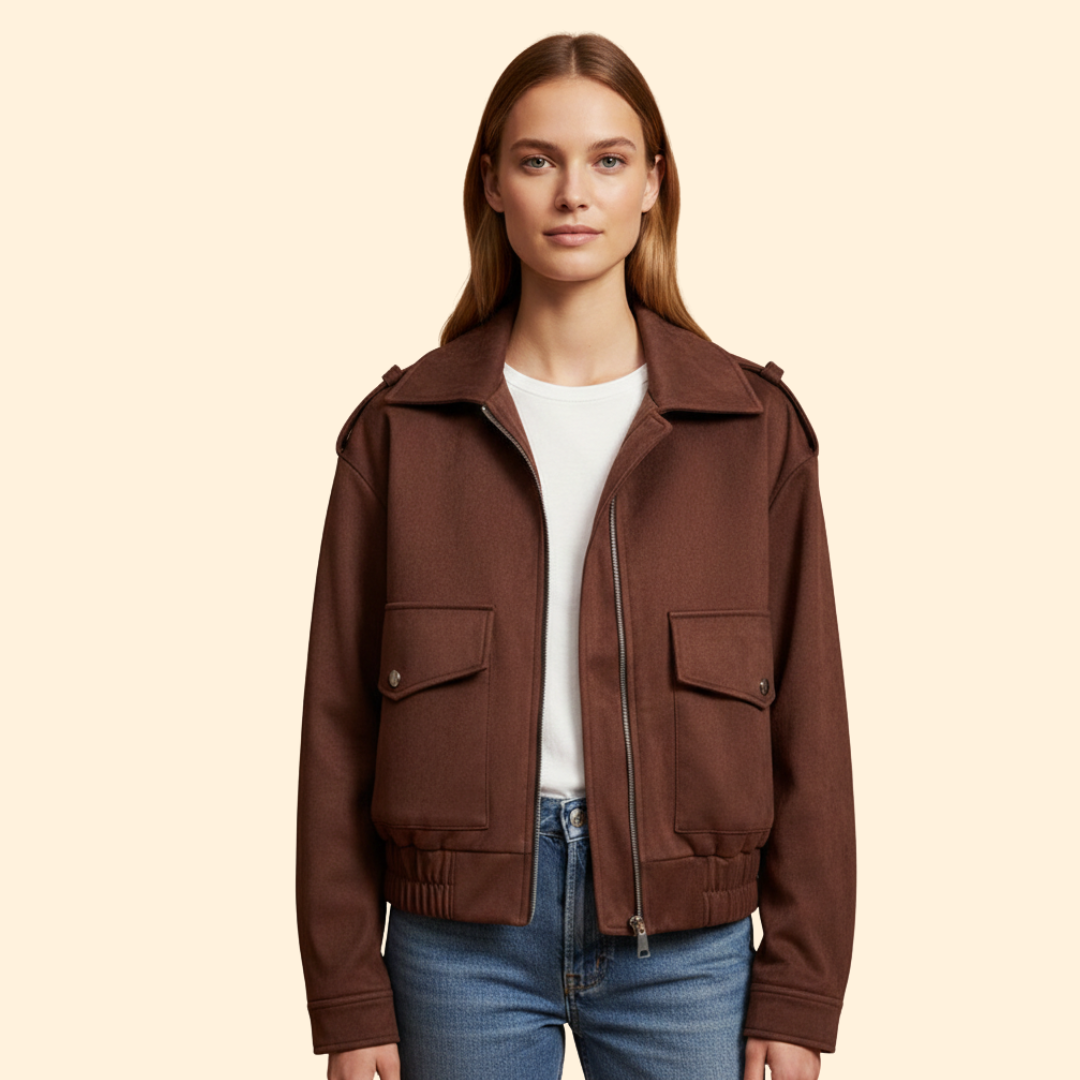 Women's Suede Bomber Jacket