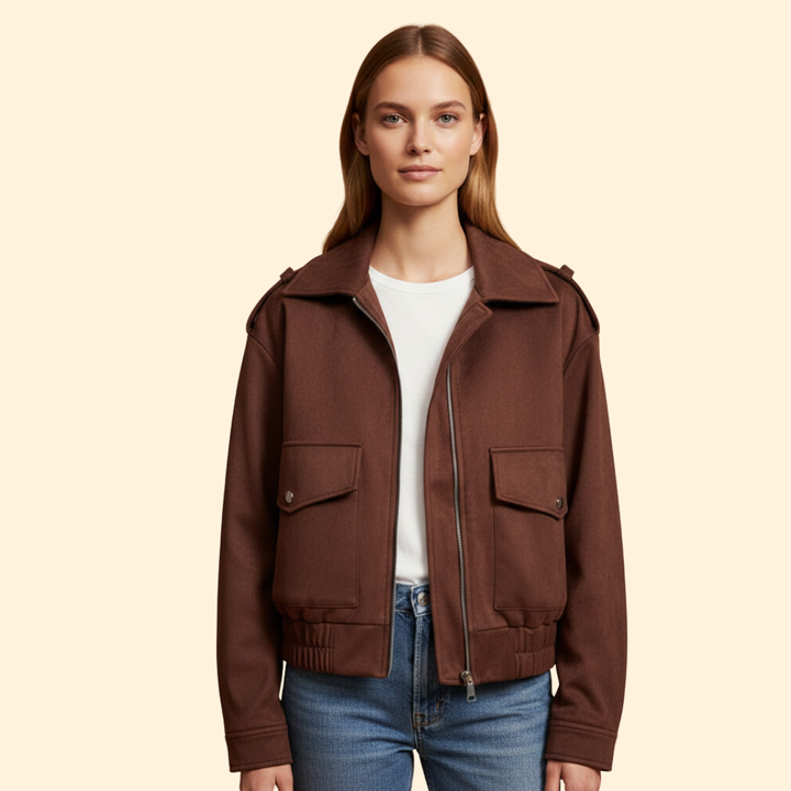 Women's Suede Bomber Jacket
