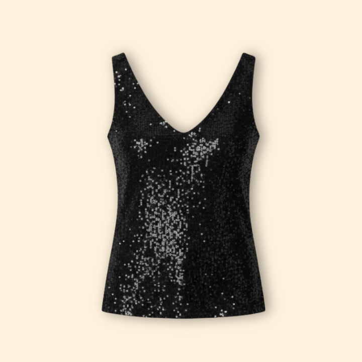Women’s V Neck Sequin Top