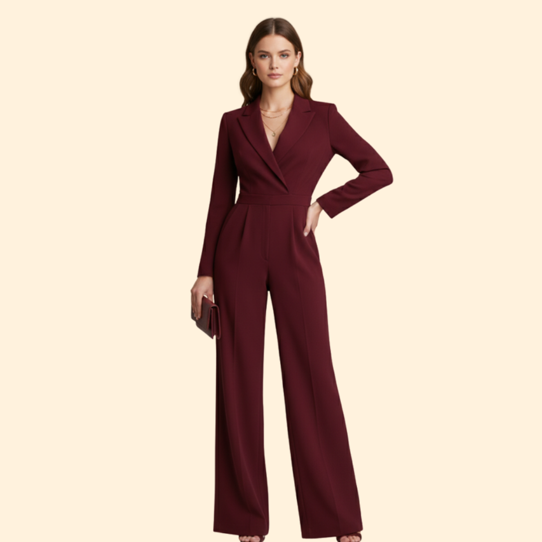 Women's Wrap Jumpsuit with Defined Waist