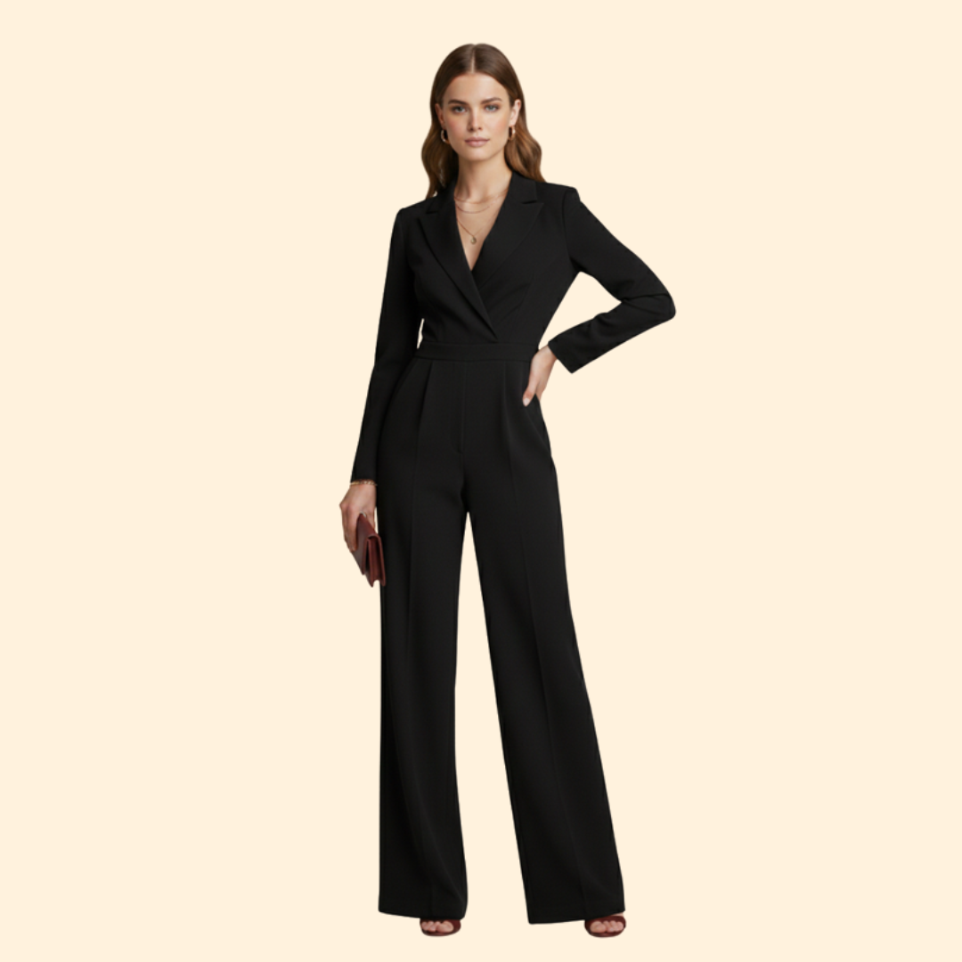 Women's Wrap Jumpsuit with Defined Waist
