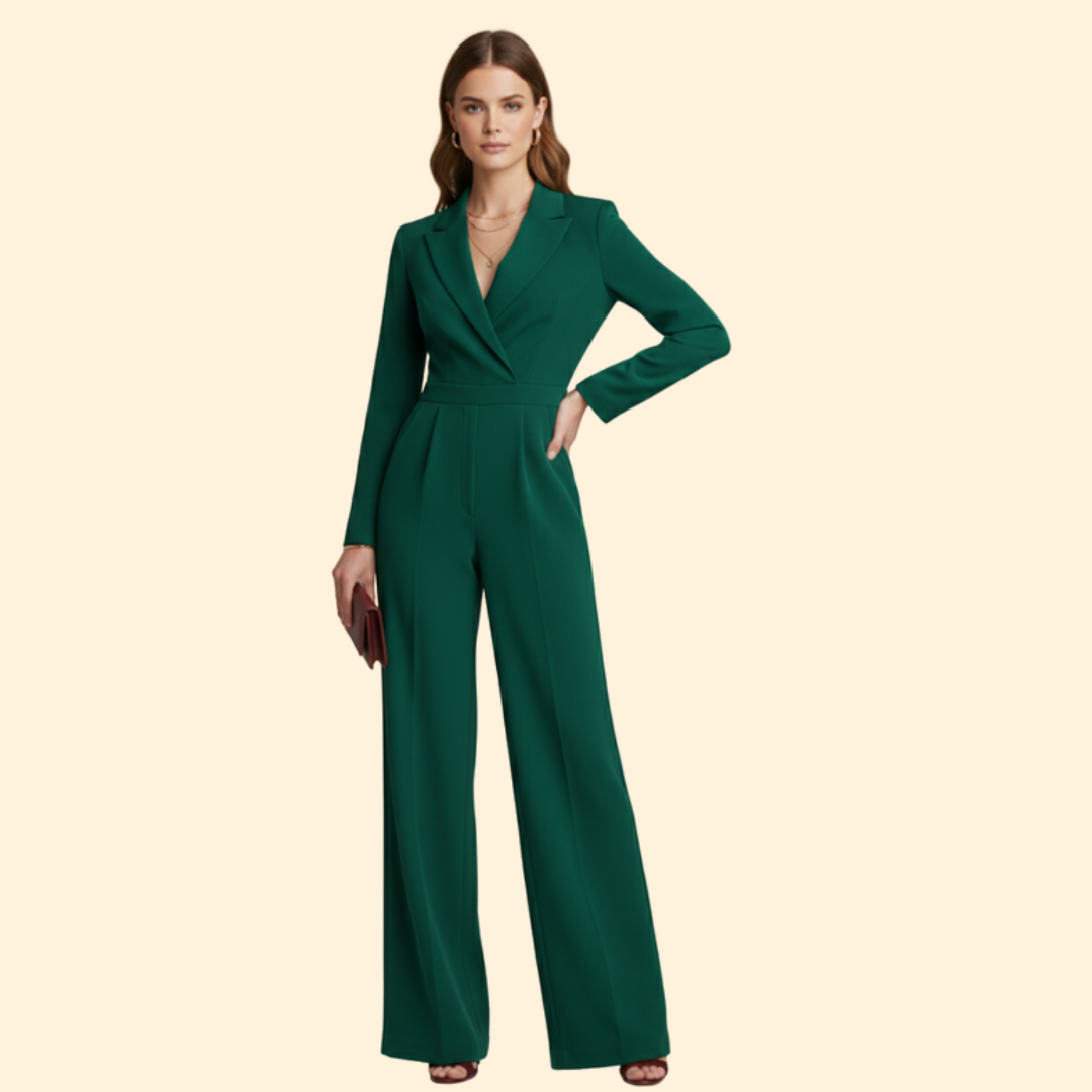 Women's Wrap Jumpsuit with Defined Waist