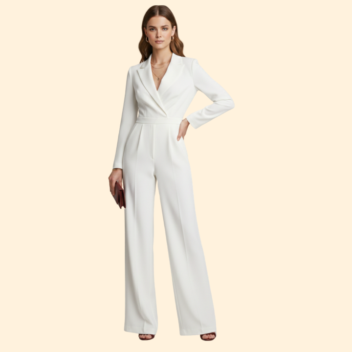 Women's Wrap Jumpsuit with Defined Waist
