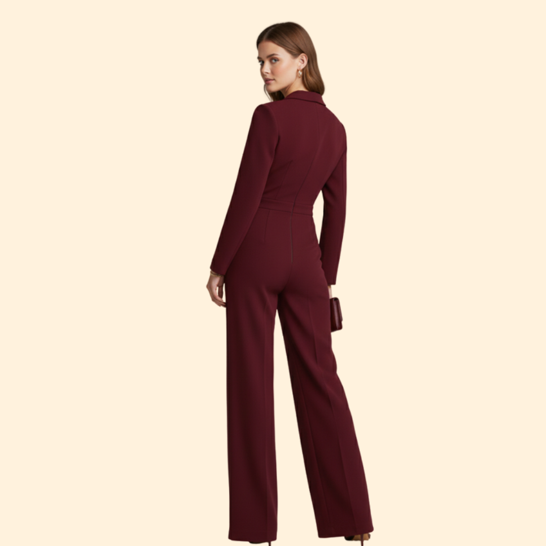 Women's Wrap Jumpsuit with Defined Waist