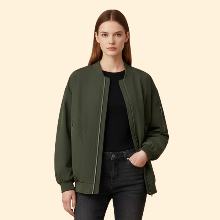 Women’s Zip Pocket Bomber Jacket