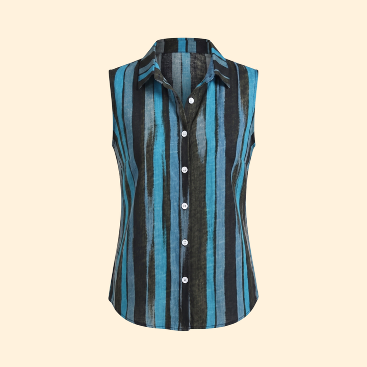 Women's classic sleeveless button-down blouse Sleeveless cut for Office Wear
