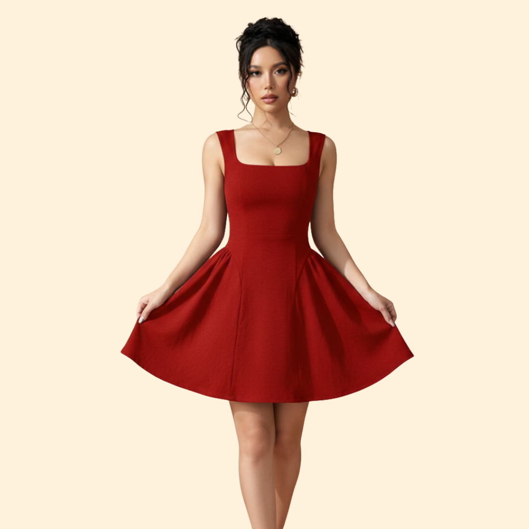 Women's Square Neck A-Line Dress