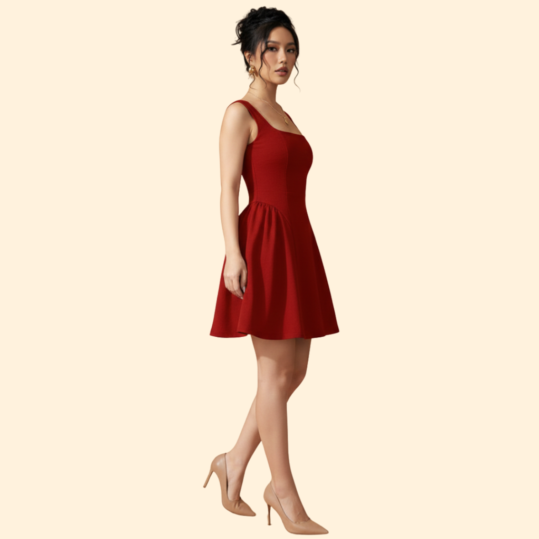 Women's Square Neck A-Line Dress