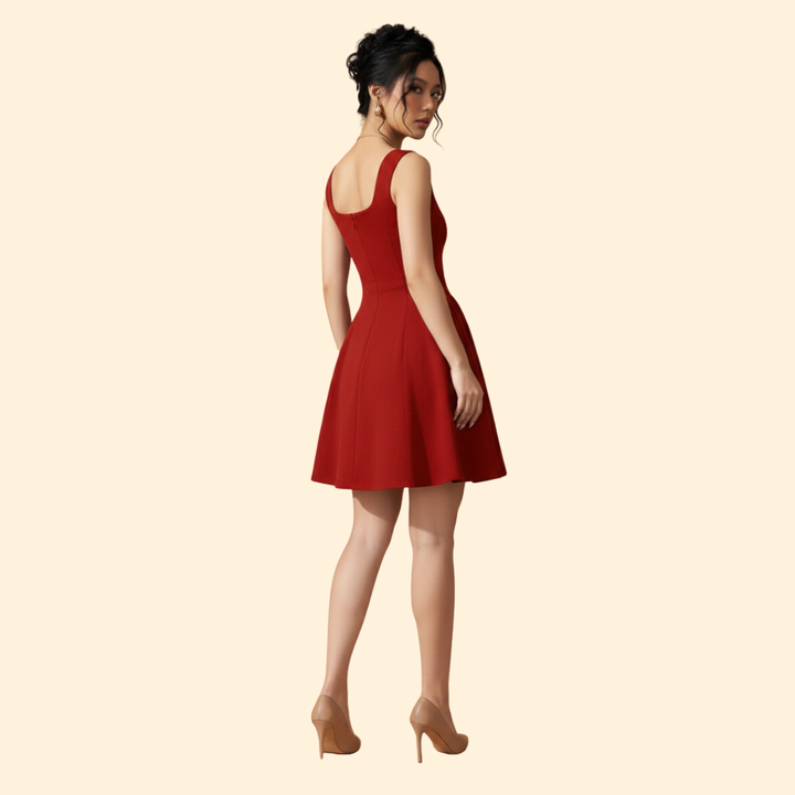 Women's Square Neck A-Line Dress