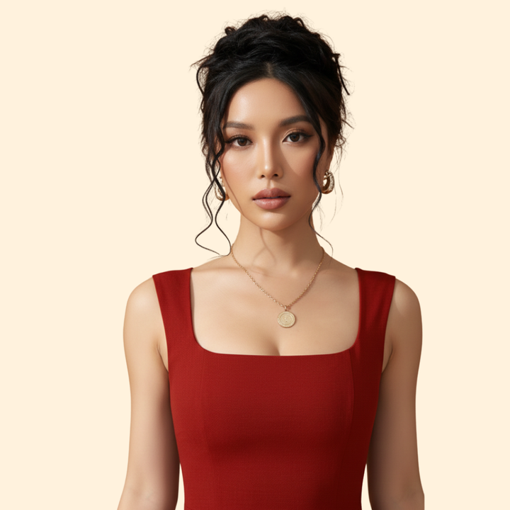 Women's Square Neck A-Line Dress