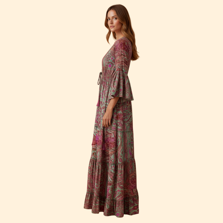 Women's Boho Paisley Maxi Dress