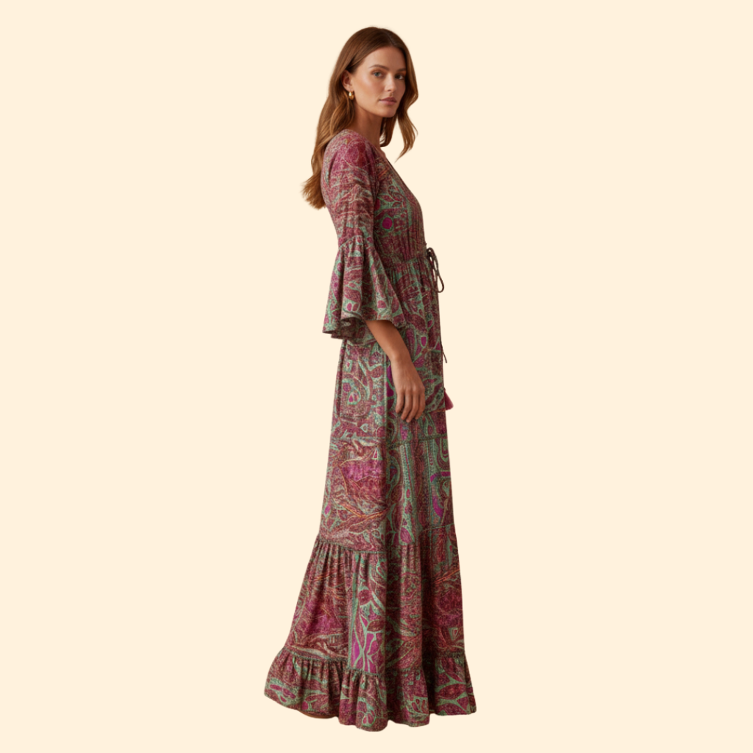 Women's Boho Paisley Maxi Dress