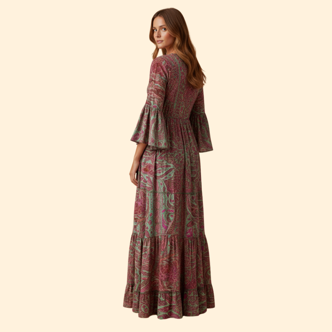 Women's Boho Paisley Maxi Dress