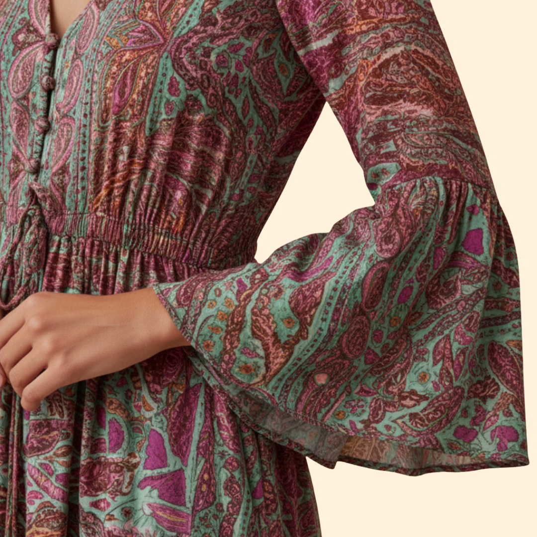 Women's Boho Paisley Maxi Dress