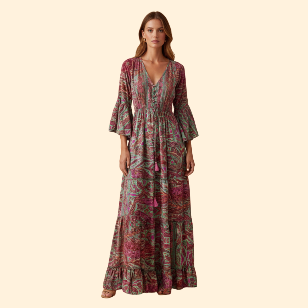 Women's Boho Paisley Maxi Dress