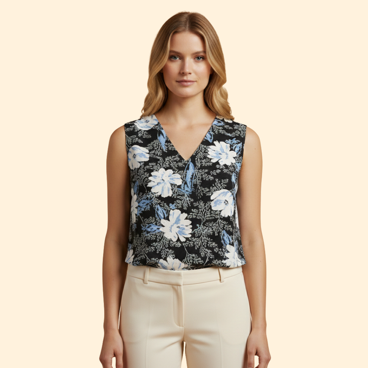 Women's Boho Print V-neck Top