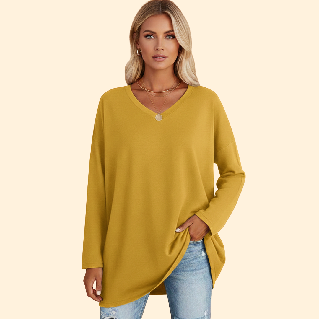 Women's Casual Oversized Long-Sleeve Top