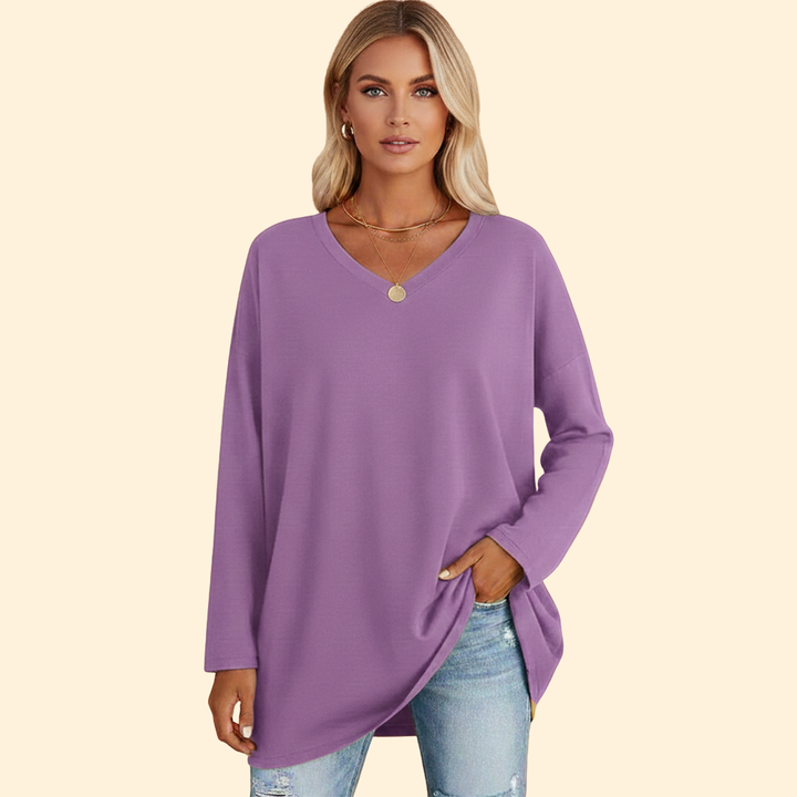 Women's Casual Oversized Long-Sleeve Top