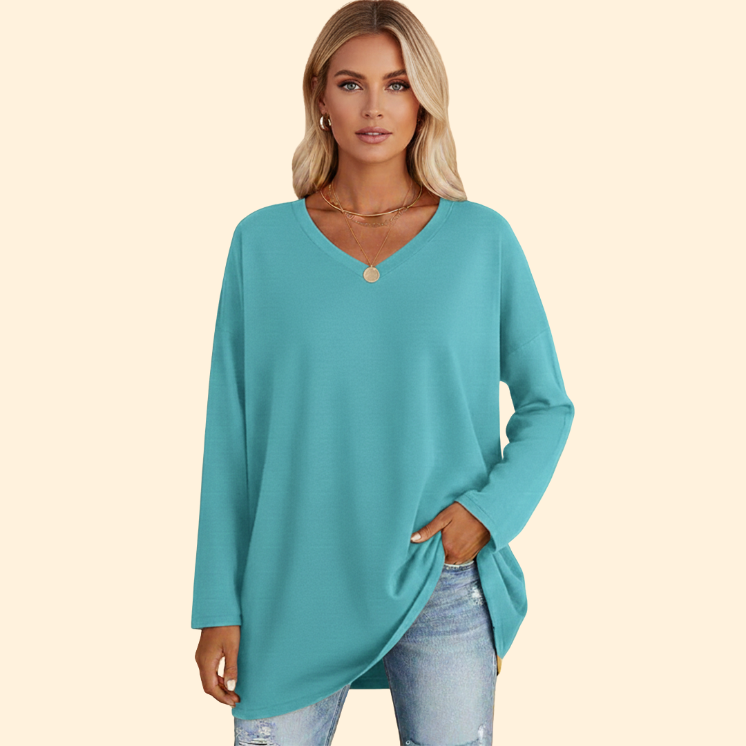 Women's Casual Oversized Long-Sleeve Top