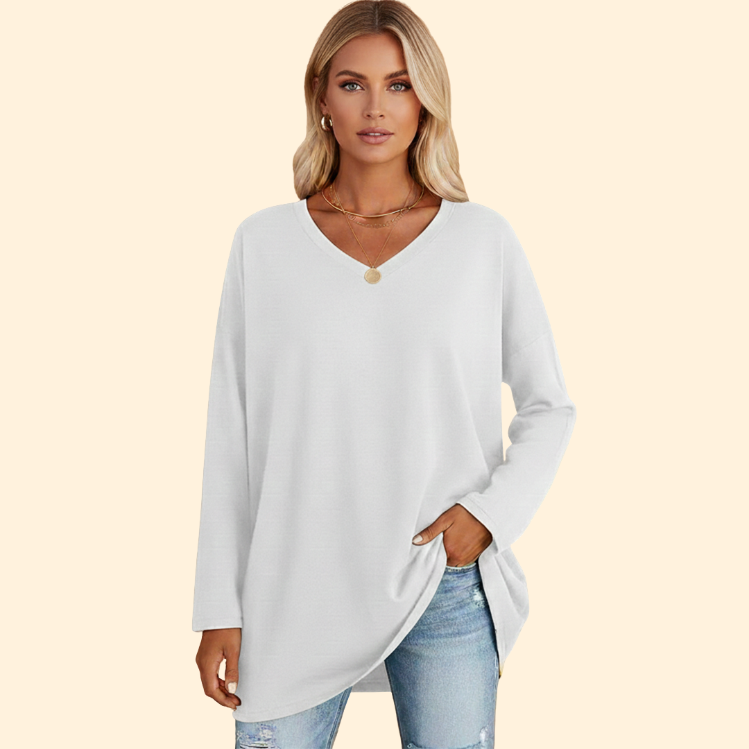 Women's Casual Oversized Long-Sleeve Top