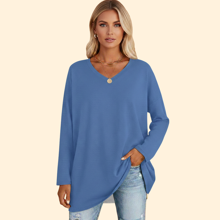 Women's Casual Oversized Long-Sleeve Top