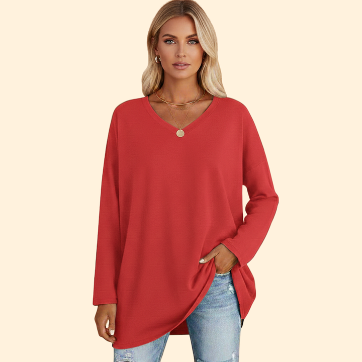 Women's Casual Oversized Long-Sleeve Top