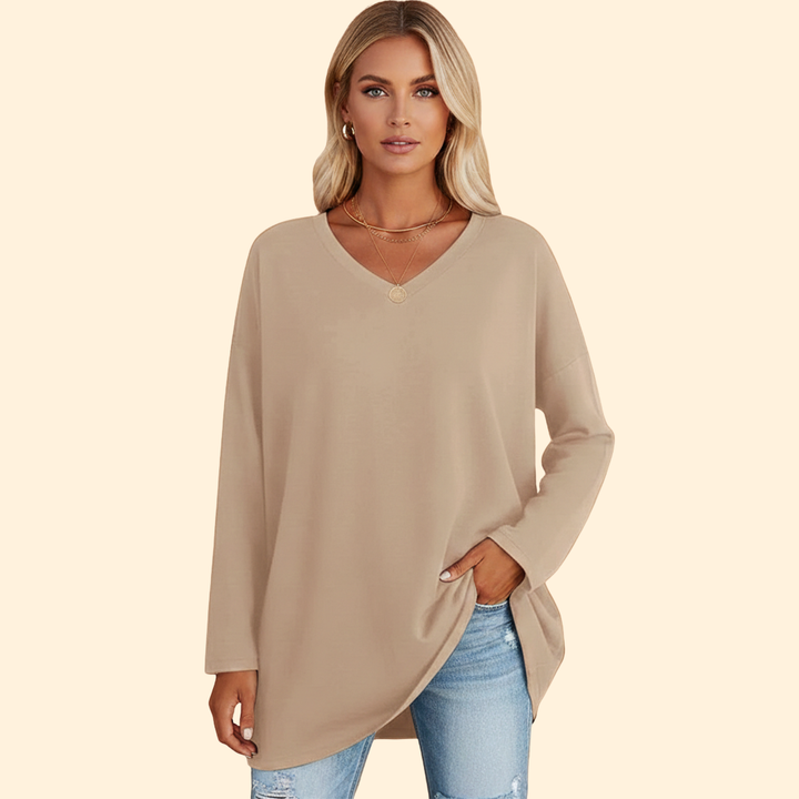 Women's Casual Oversized Long-Sleeve Top