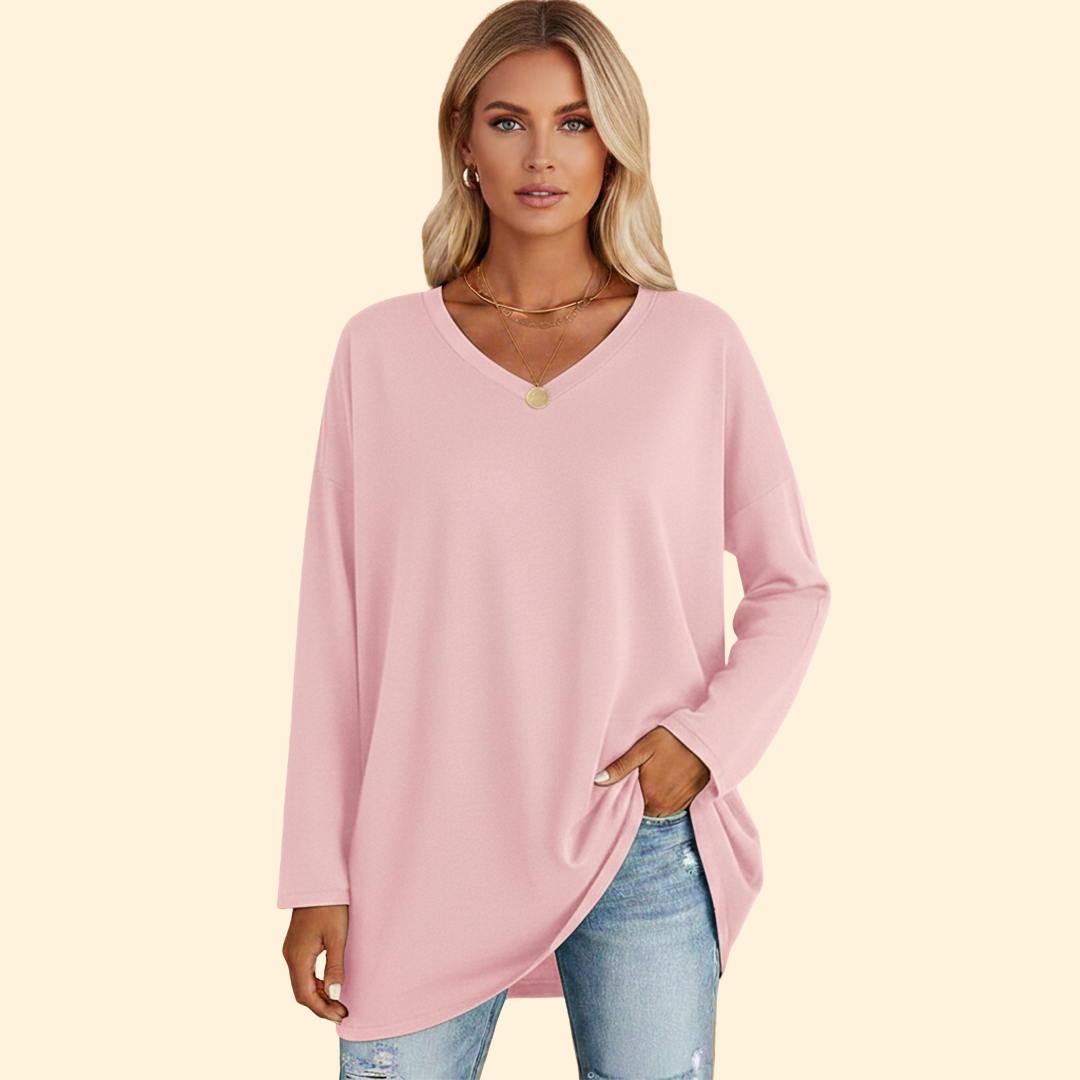 Women's Casual Oversized Long-Sleeve Top
