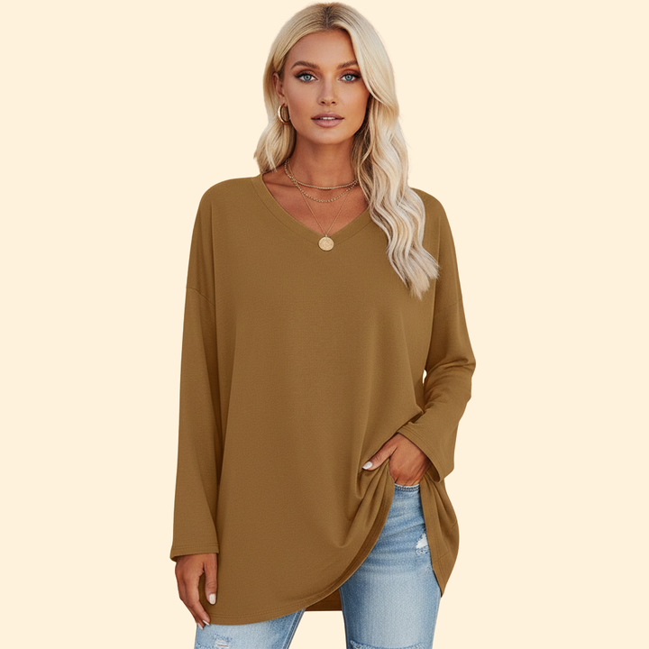 Women's Casual Oversized Long-Sleeve Top